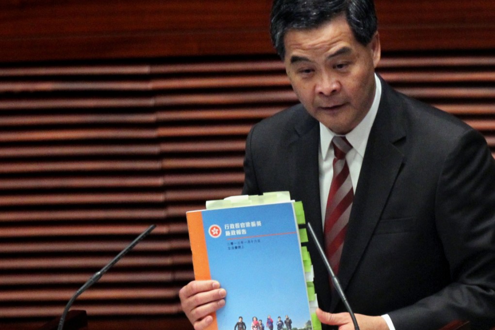 Hong Kong Chief Executive Leung Chun-ying attends a question & answer session on his policy address. Photo: Sam Tsang