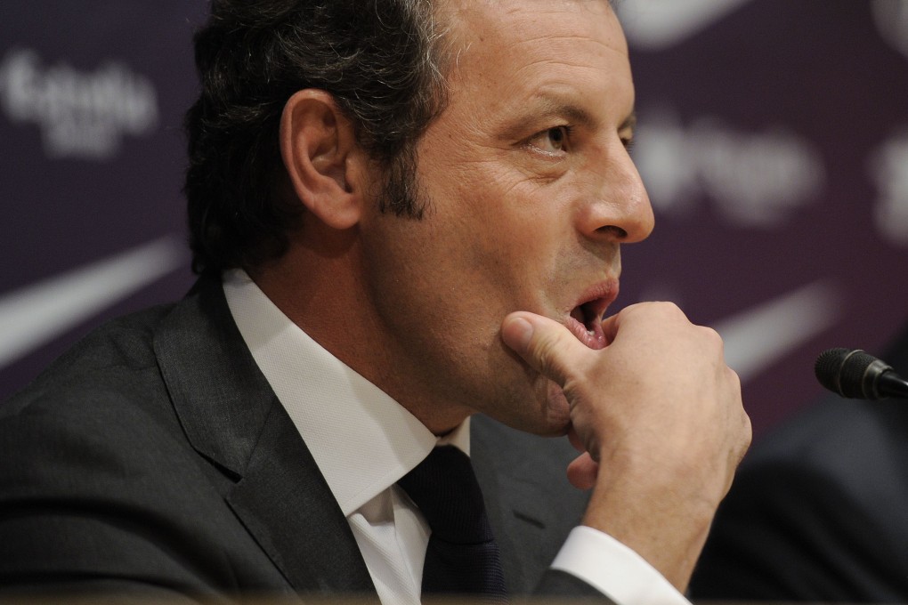 Barcelona president Sandro Rosell  announces his resignation amid a legal wrangle over the signing of Brazilian star Neymar. Photo: AFP