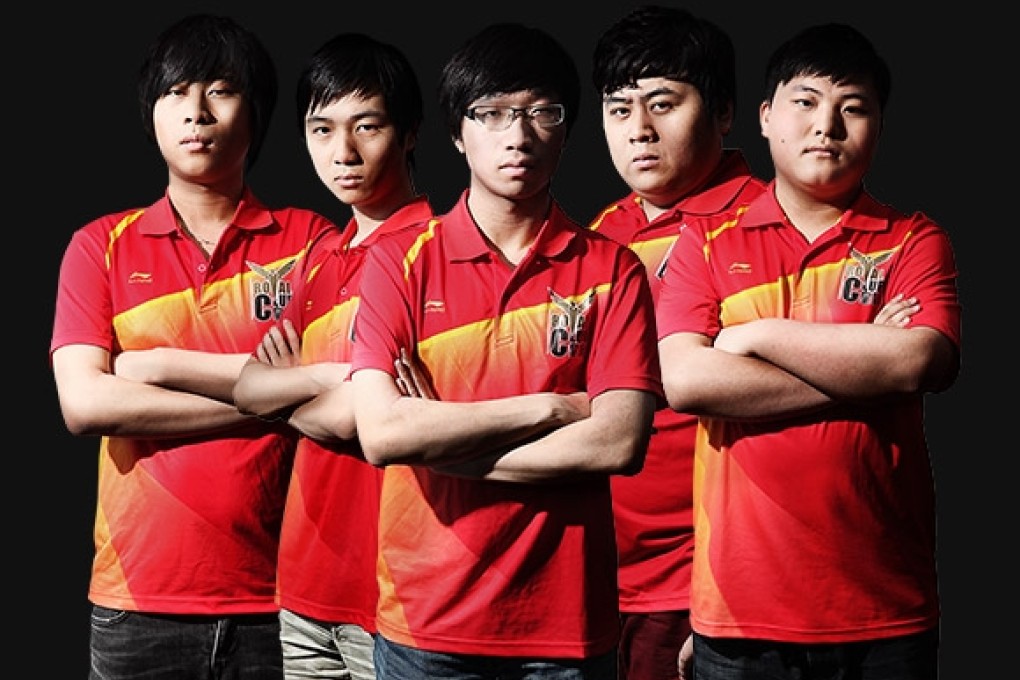 The Royal Club players that competed in 2013's 'League of Legends' World Championships. From left to right: Pun-Wai Lo (from Hong Kong), Xiao Wang (from the mainland), Pak-Kan Wong (from Hong Kong), Liu Junjie (from the mainland) and Jian Zihao (from the mainland). Photo: Royal Club