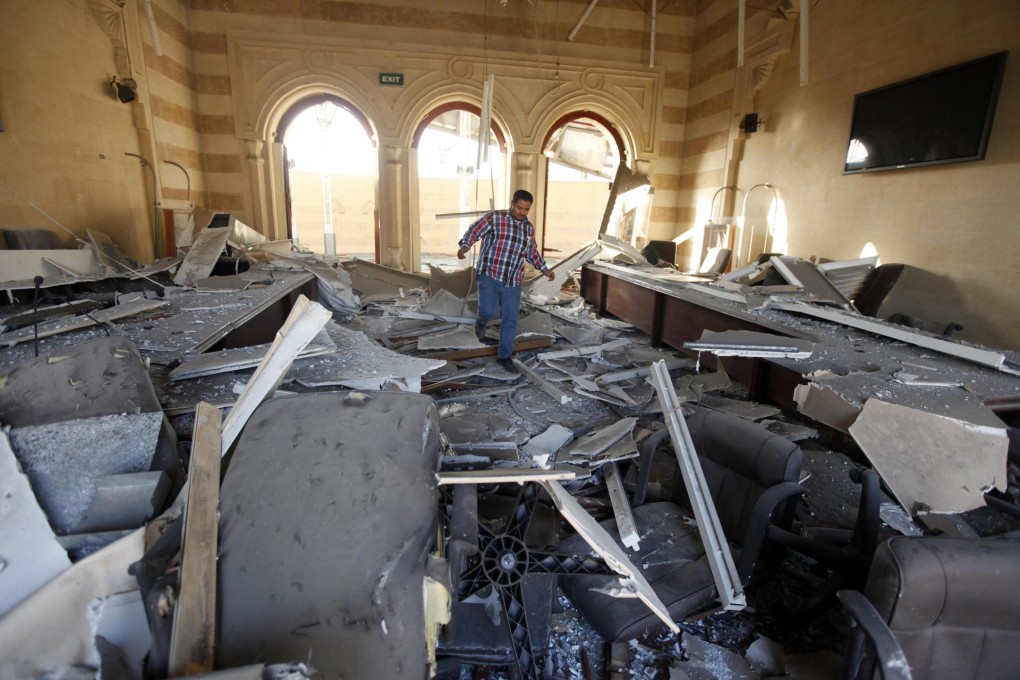 The interior of Cairo's Islamic Art Museum lies in ruins following Friday's bomb attack. Photo: Reuters