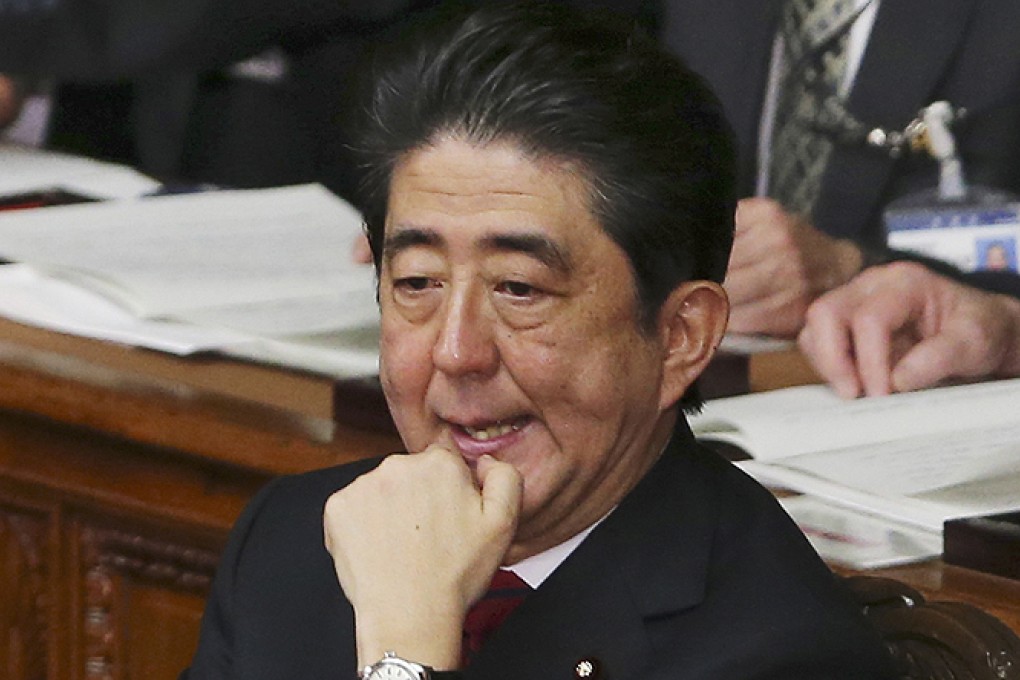 Japanese Prime Minister Shinzo Abe attends the opening session at the lower house of Parliament in Tokyo on Friday. Photo: AP