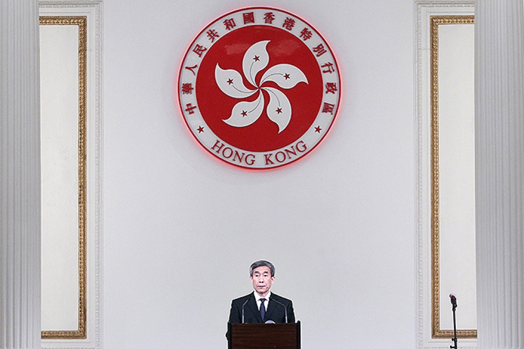 Basic Law Committee chairman Li Fei speaks in a luncheon with lawmakers and officials in Government House, Central. Photo: Sam Tsang