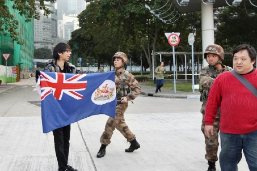 The protesters were stopped by PLA soldiers after entering the restricted area in December. Photo: SCMP