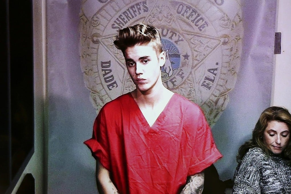 Pop singer Justin Bieber appears via video conference in his first court appearance after being arrested on a drunk driving charge in Miami, Florida. Photo: Reuters