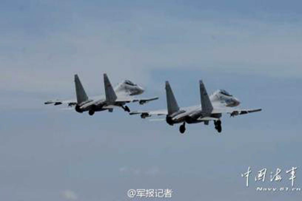 Images said to be of East China Sea-bound PLA fighter jets.