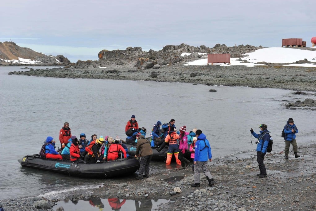Chinese tourists land at the Great Wall Station in Antarctica. Questions are being asked about their rising numbers. Photo: Xinhua