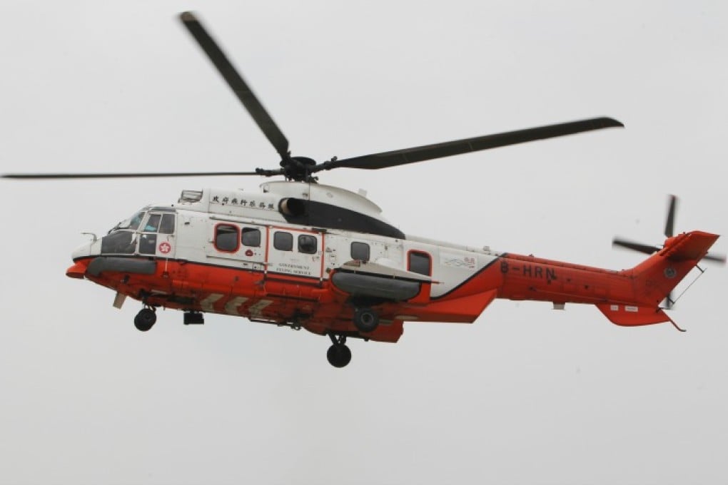 A flying service helicopter has been deployed to deal with the blaze. Photo: Nora Tam