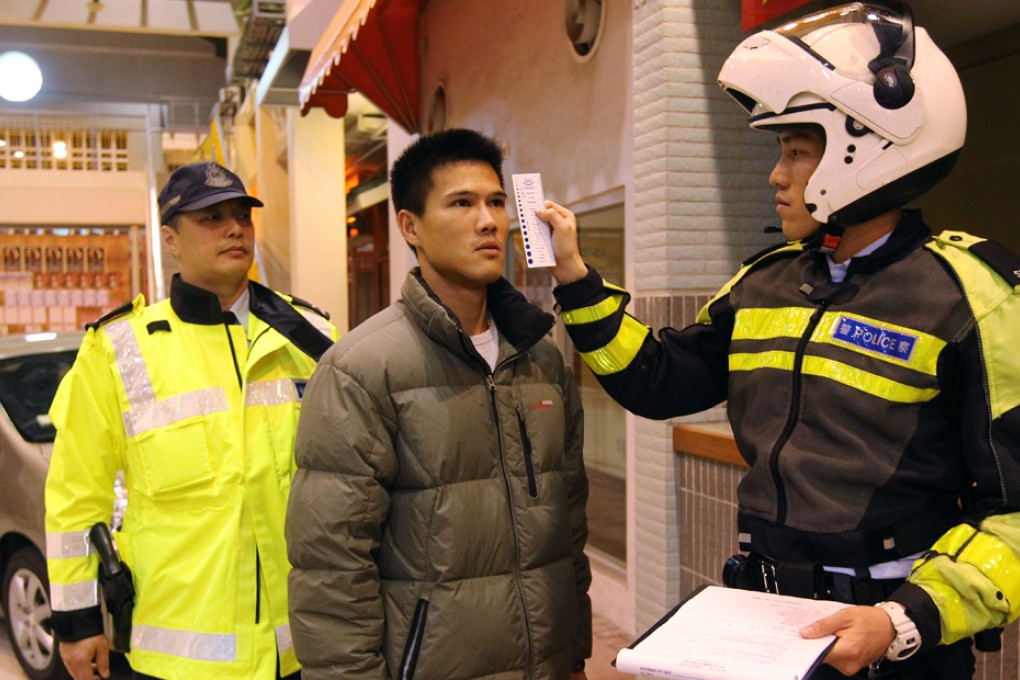 Police demonstrate drug-testing. Photo: Edward Wong