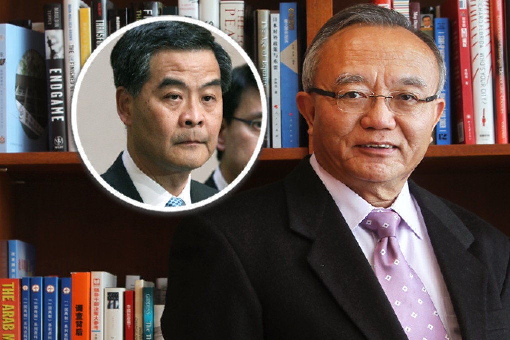 Lau Siu-kai, a former top adviser to the government, said Chief Executive CY Leung's (inset) handouts were not the way to win over the public. Photos: SCMP/David Wong, Dickson Lee