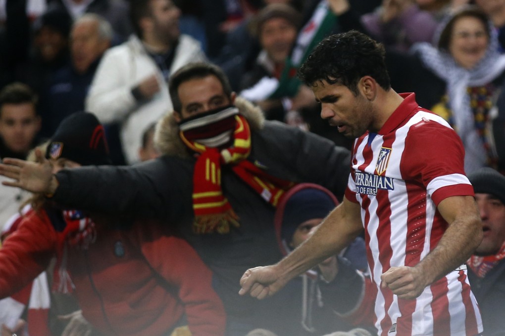 Diego Costa celebrates against Real Sociedad. Photo: Reuters