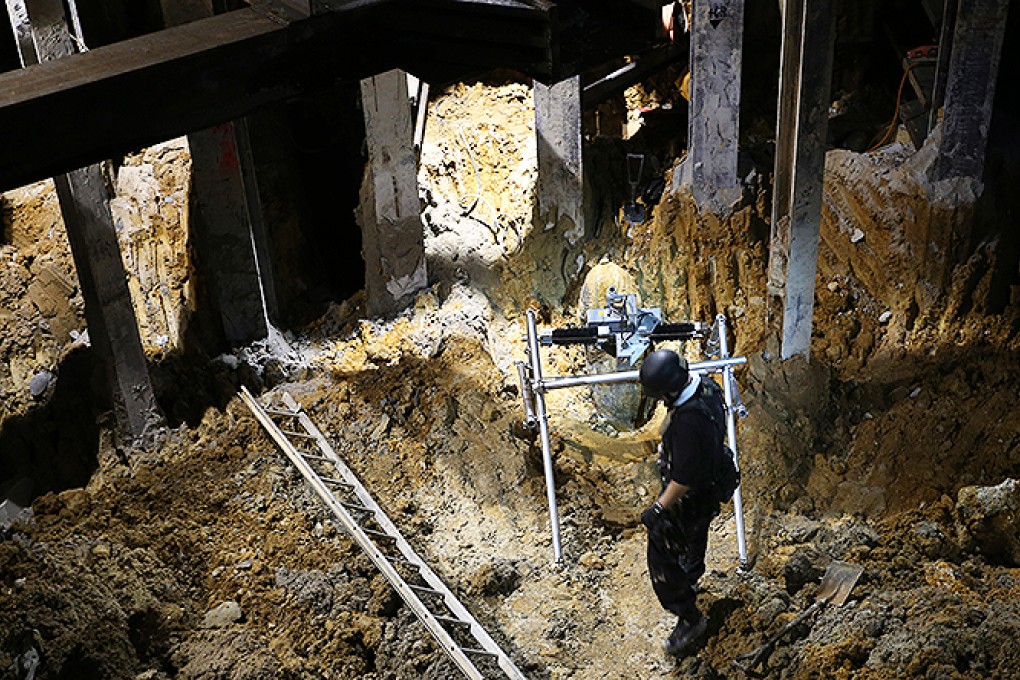 The bomb, found at this construction site in Happy Valley, was the biggest of its kind dropped on the city by US bombers. Photo: David Wong