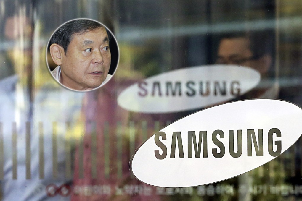 The Seoul office building of Samsung Electronics and Lee Kun-Hee (inset). Photos: EPA, Reuters