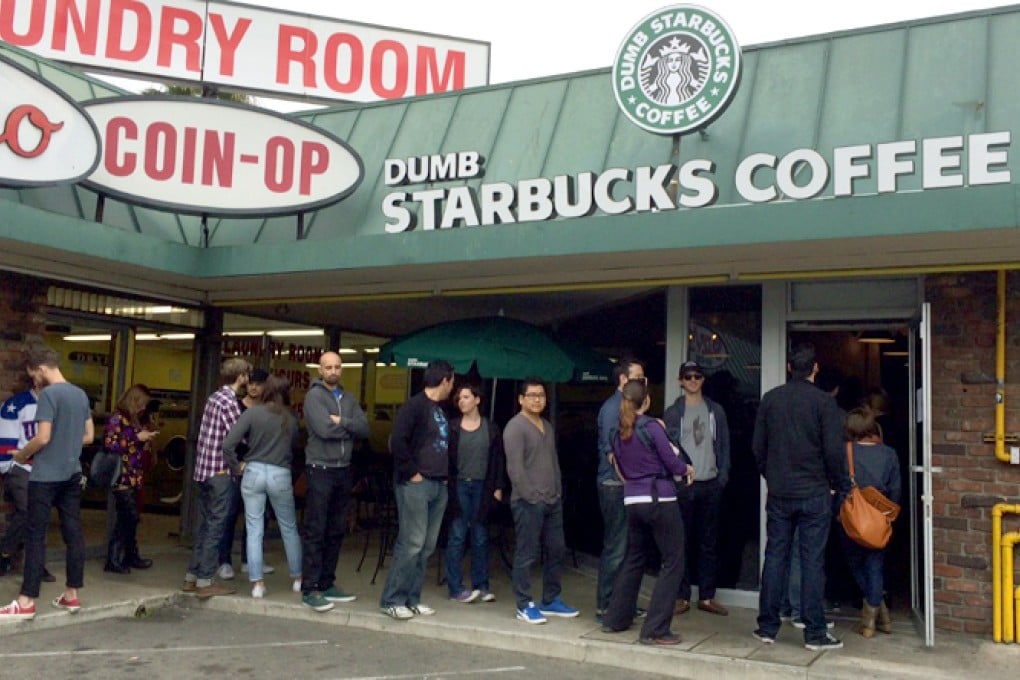 A Dumb Starbucks Coffee store in Los Angeles has puzzled customers and caused a stir on US social media. Screengrab from Hollywood Reporter.