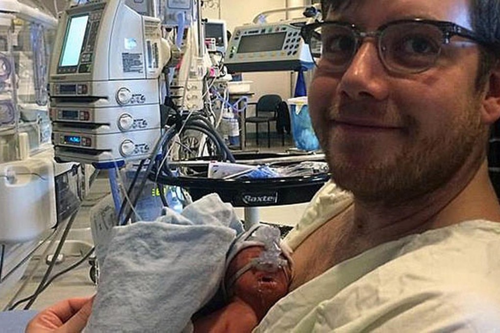 Dylan Benson announced the arrival of his son on Facebook.