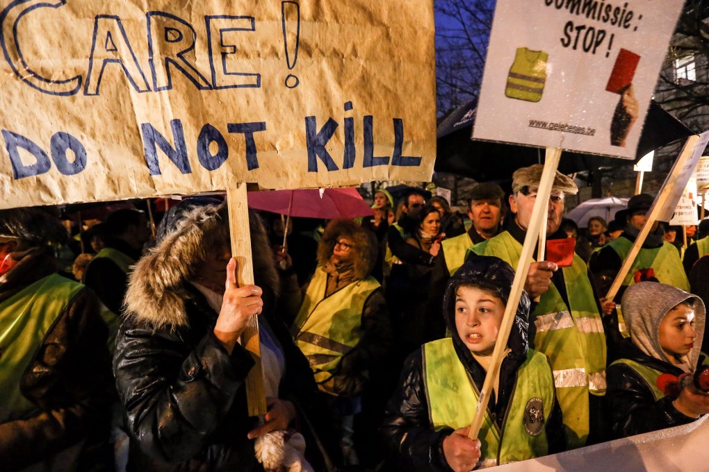Protests against Belgian euthanasia law for terminally-ill children. Photo: EPA
