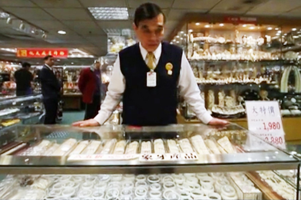Ivory products in the Chinese Arts and Crafts branch in Tsim Sha Tsui. Photo: SCMP Pictures