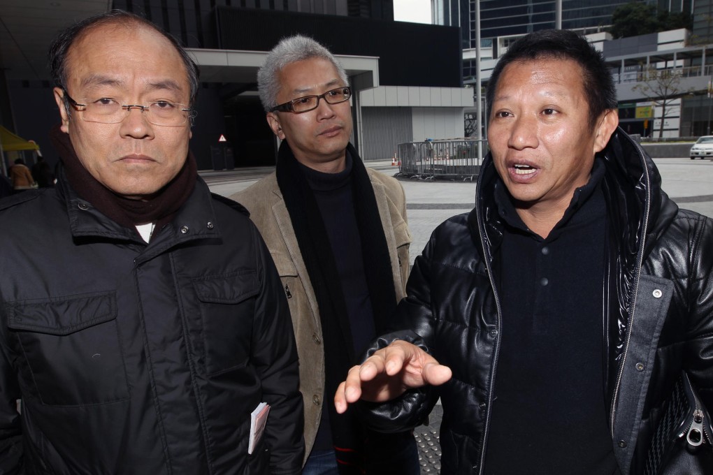 Lawmaker Frederick Fung Kin-kee (far left) with members of the New Territories Chicken Breeders Association. Photo: Edward Wong
