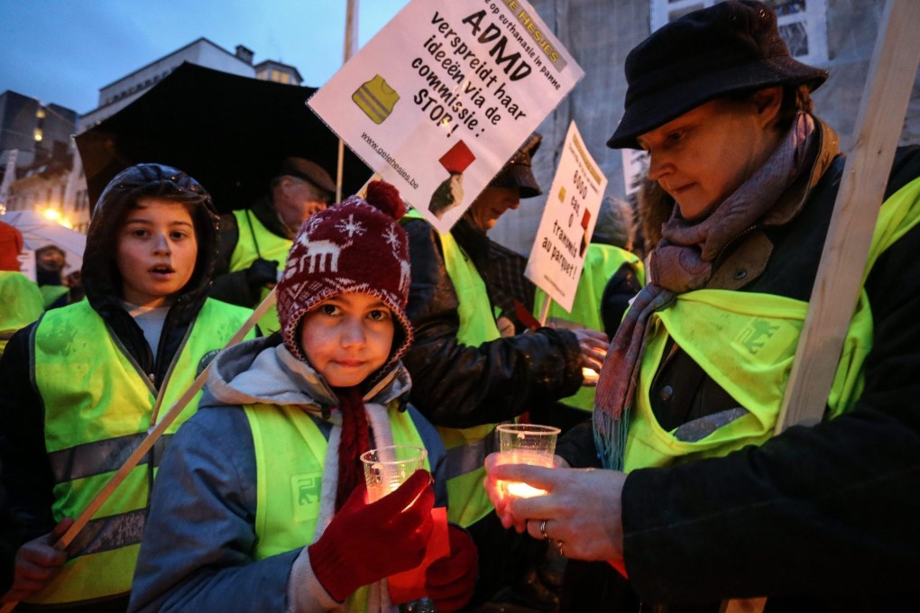 A protest against the move to allow children's euthanasia. Photo: EPA