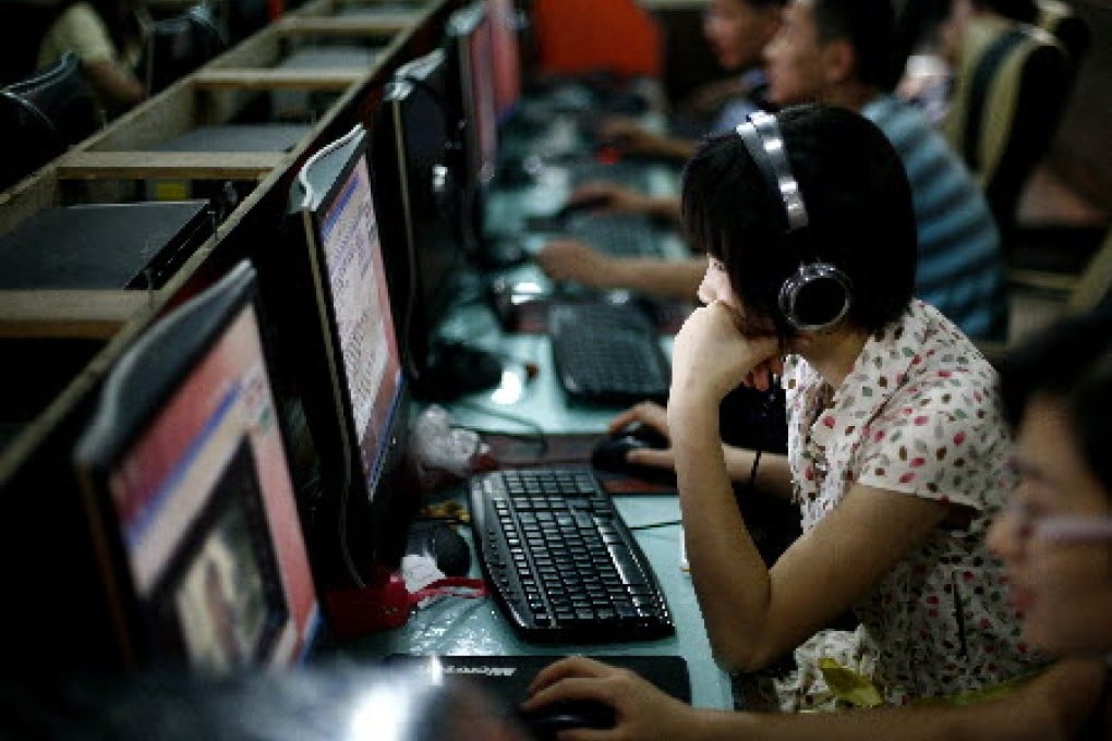 Customers at an internet cafe in Beijing - a city with the mainland's second fastest internet connection. Photo: AP