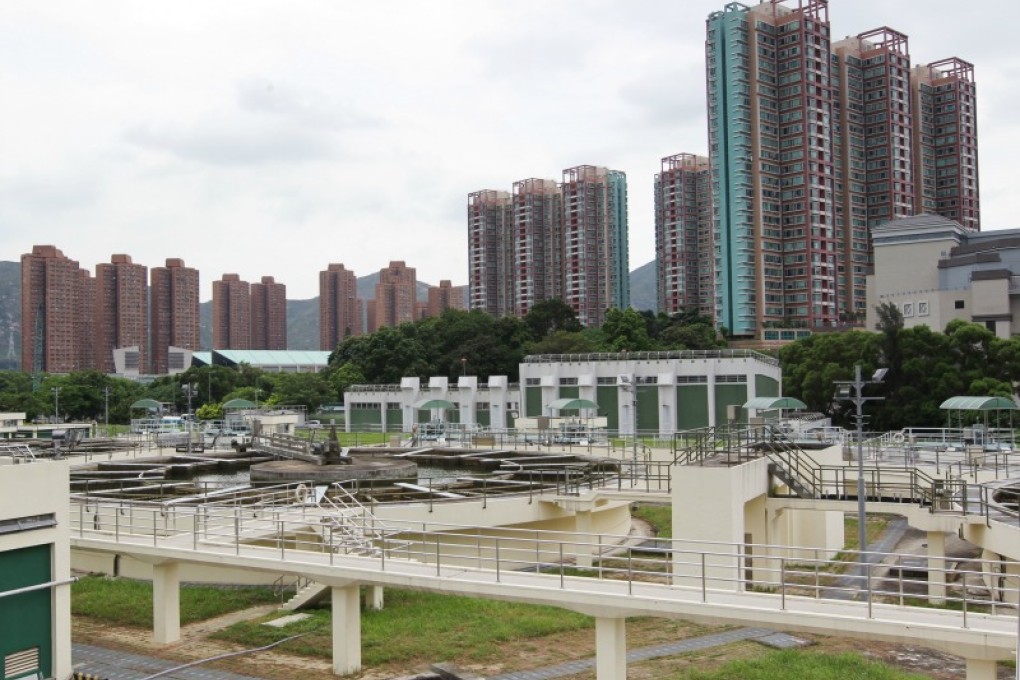 An underground pipe has exploded at the Tuen Mun water treatment works. Photo: Nora Tam