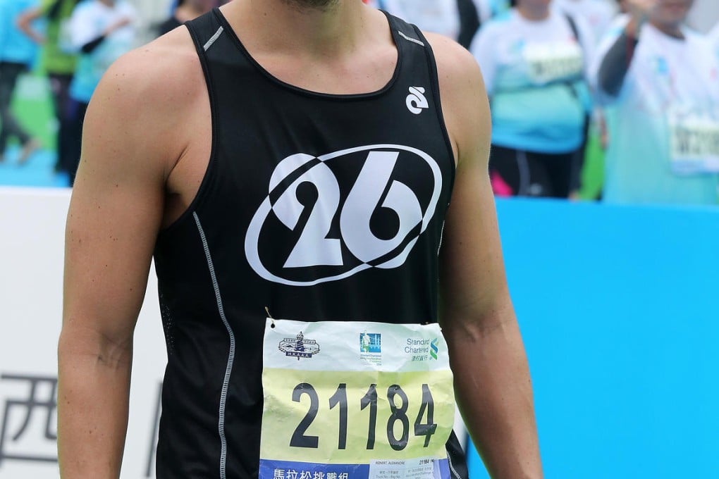 Alexandre Reinert at the finish of his marathon weekend. Photo: Rachel Jacqueline