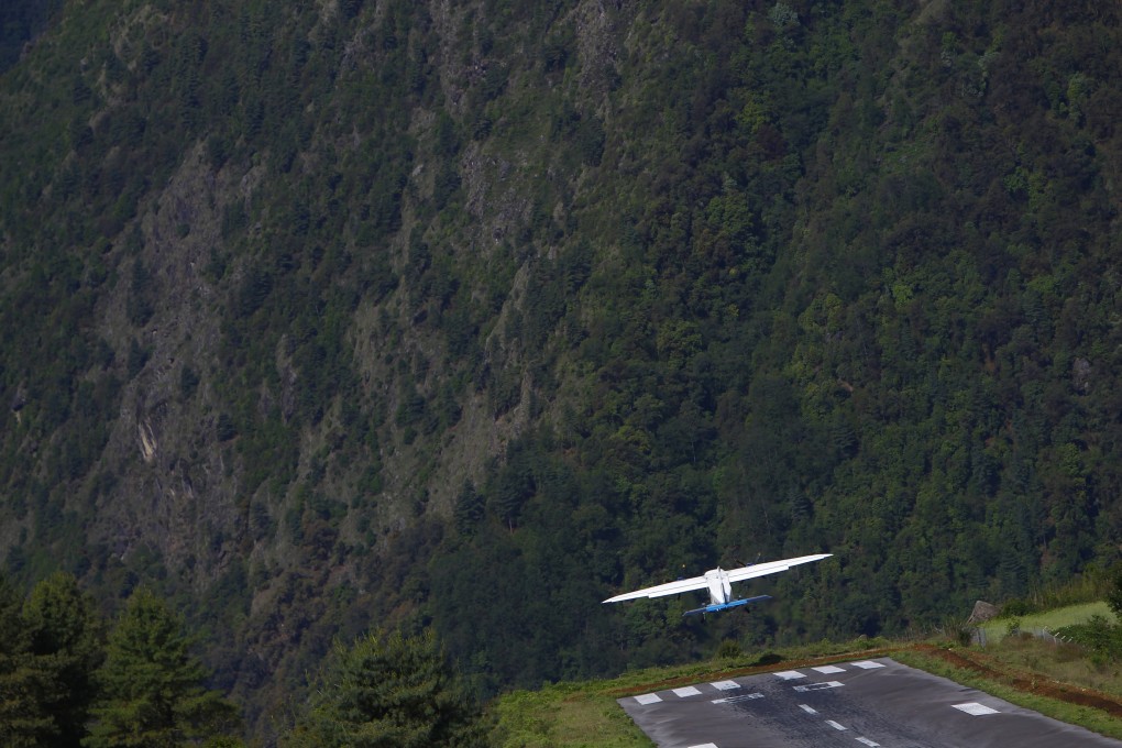 File photo of a plane taking off for Kathmandu from Lukla airport, Nepal. Photo: AP