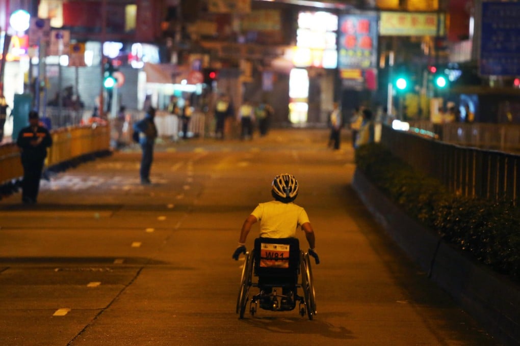 Four of six wheelchair racers were disqualified.