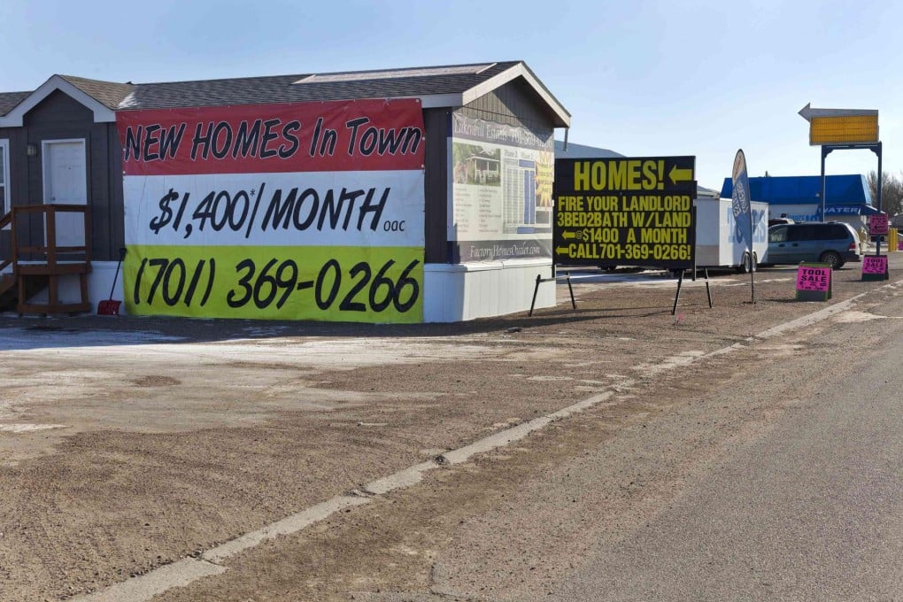 Rents advertised in Williston, North Dakota. Photo: Reuters