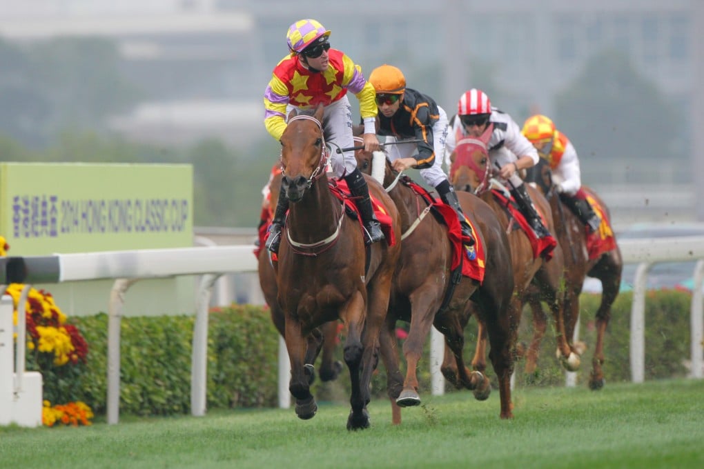 Tommy Berry's ride on Designs on Rome in the Classic Cup was the difference between winning and losing, as it played to the disadvantages of hot favourite Able Friend (Joao Moreira). Photo: Kenneth Chan