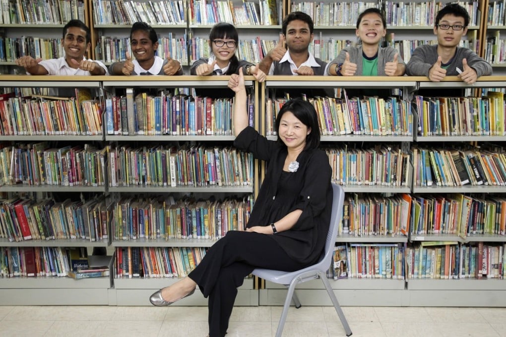 Teacher Connie Lau with students (from left): Royden Francis Noronha, Dissanayake Dimendri Sanduni, Kaki Cheung Ka-ki, Talha Muhammad Qureshi, Karoline Tang and Jack Chan Chen. Photo: Paul Yeung