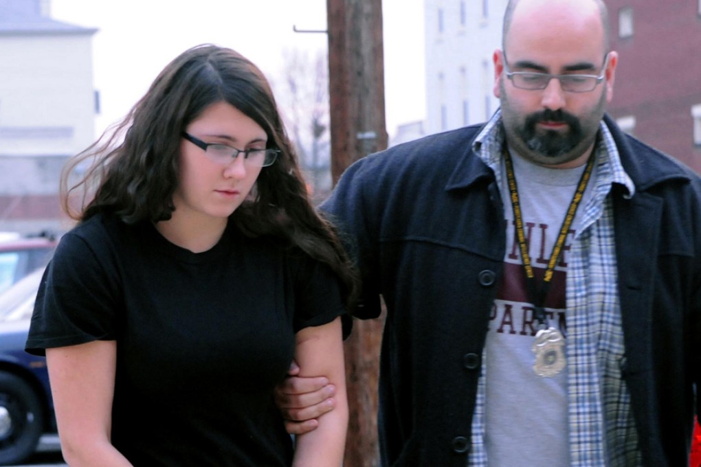 Miranda Barbour is led to court in Sunbury. Photo: AP