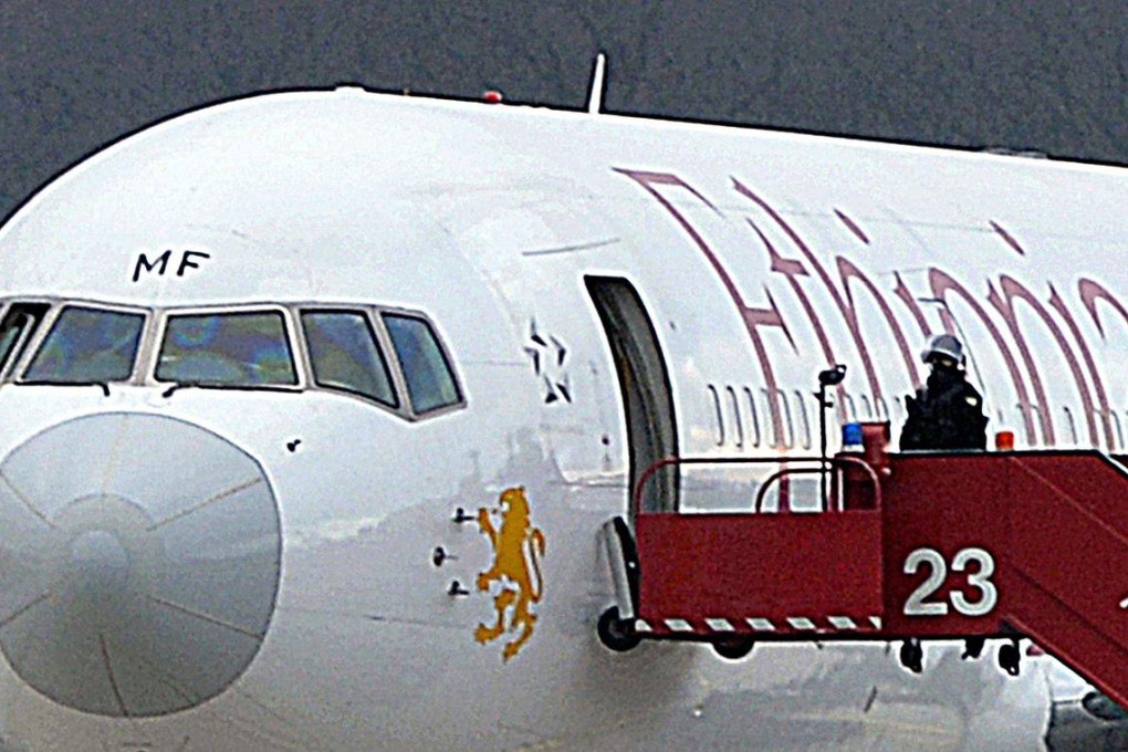 The Ethiopian Airlines plane on the tarmac in Geneva.Photo: AFP