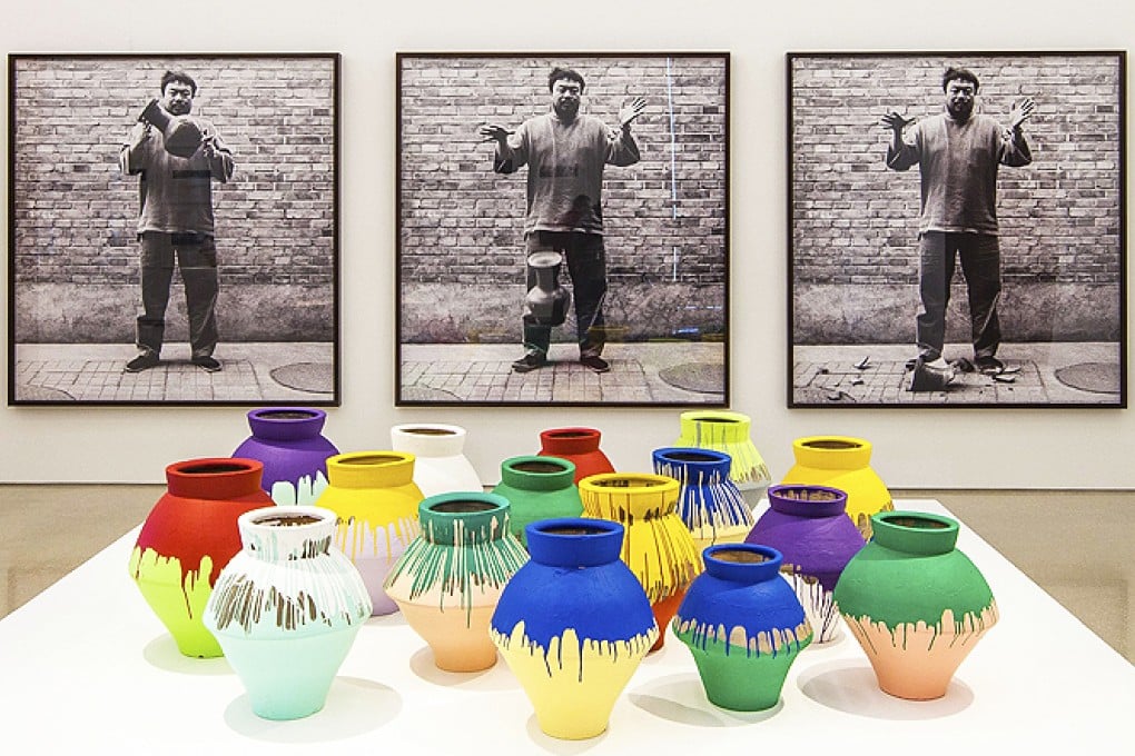 Ai Weiwei's colourful pottery at the art museum in Miami. Photo: Photo: EPA