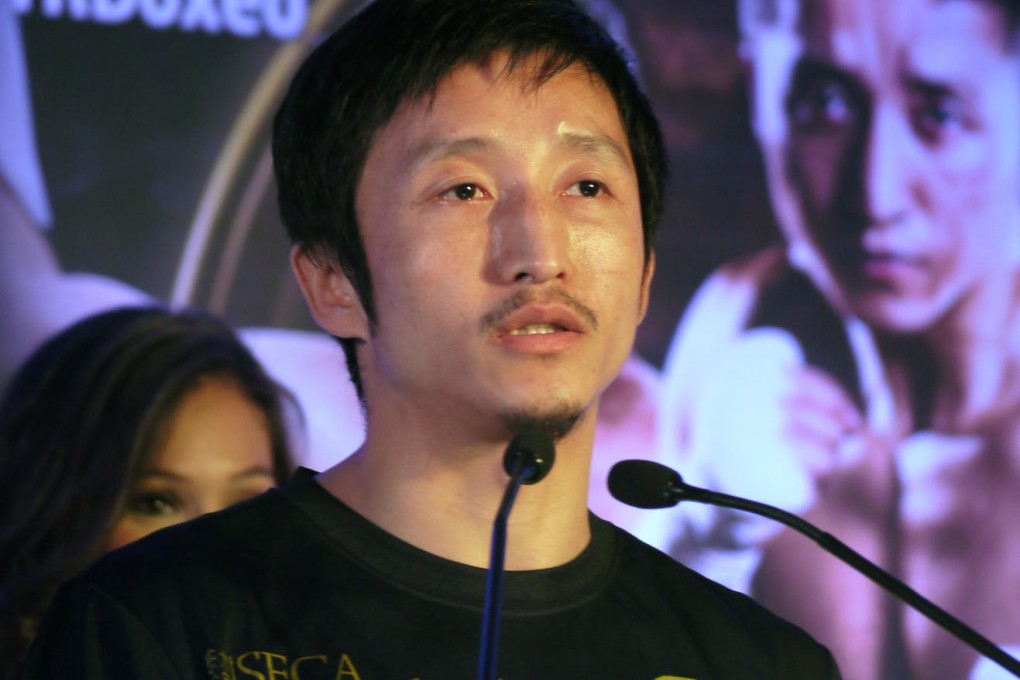 Zou Shiming at a press conference in Macau on Thursday promoting Saturday's Ring of Gold bout. Photo: Unus Alladin