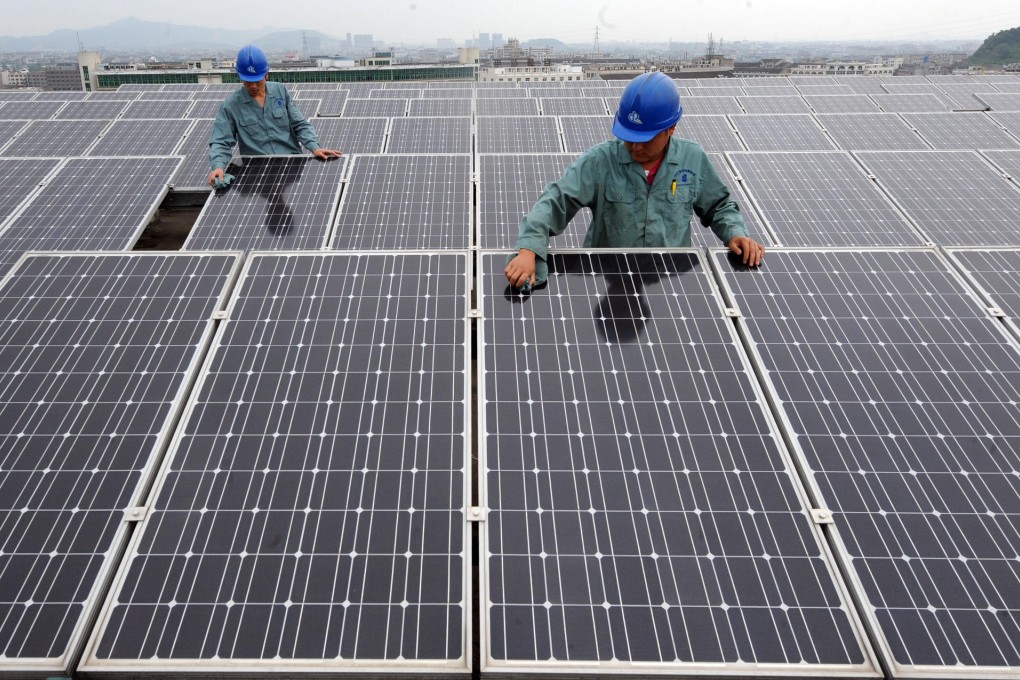 A solar power station in Zhejiang province. Beijing has set a target of 14,000MW for new installed solar farms this year. Photo: Xinhua