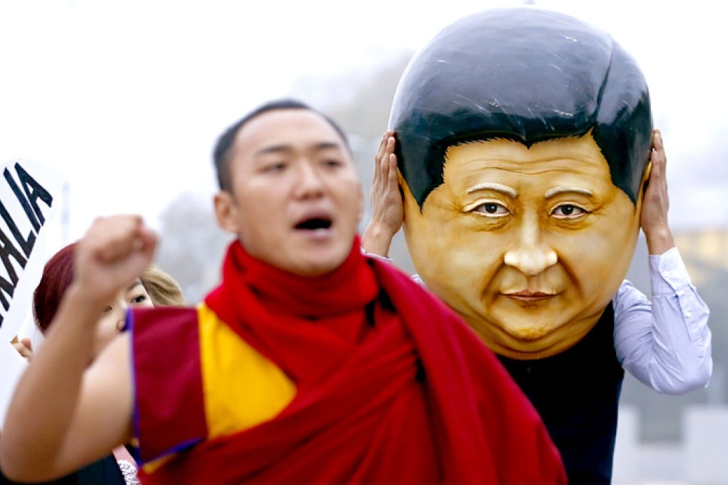 File photo of a protester demonstrating against China for rights violations in Tibet. Photo: Reuters