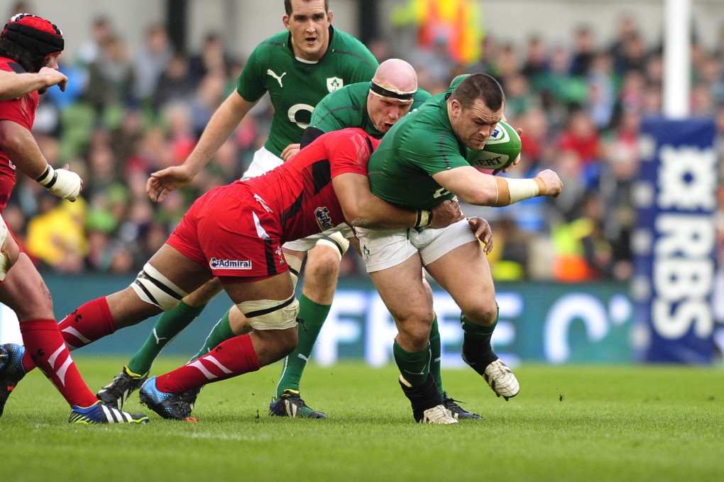 Cian Healy powering through against Wales last time out. Photo: EPA
