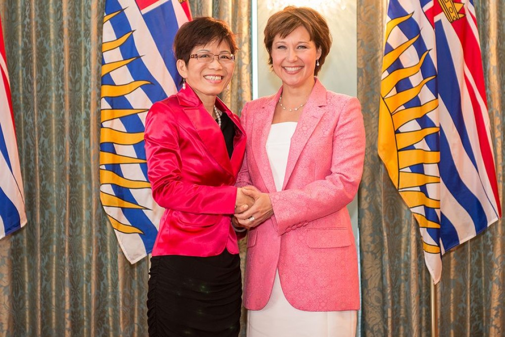Teresa Wat (left), British Columbia's minister of international trade, and Christy Clark, British Columbia's premier