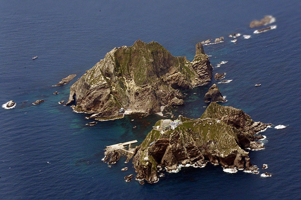 Disputed islets in the East China Sea called Dokdo in Korean and Takeshima in Japanese. Photo: AP