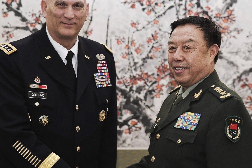 Ray Odierno with Fan Changlong in Beijing. Photo: Reuters