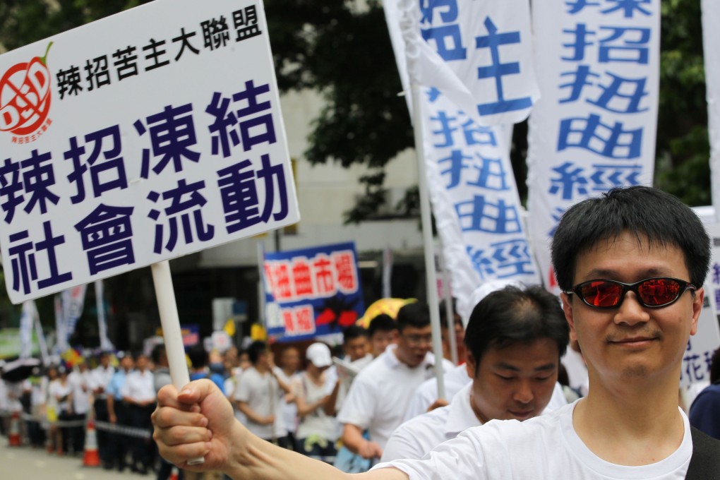 Protests last year calling for the government to scrap the higher stamp duties. Photo: SCMP Pictures