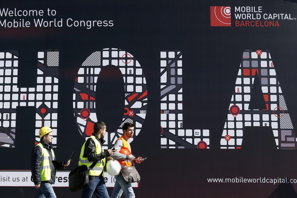 A banner at the Mobile World Congress, which will showcase applications that are generating growth in the mobile ad industry. Photo: Reuters