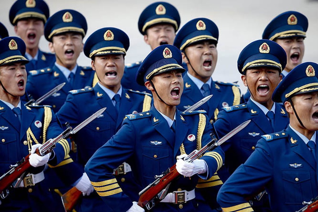Members of a PLA guard of honour at the Great Hall of the People in Beijing last year. Photo: EPA