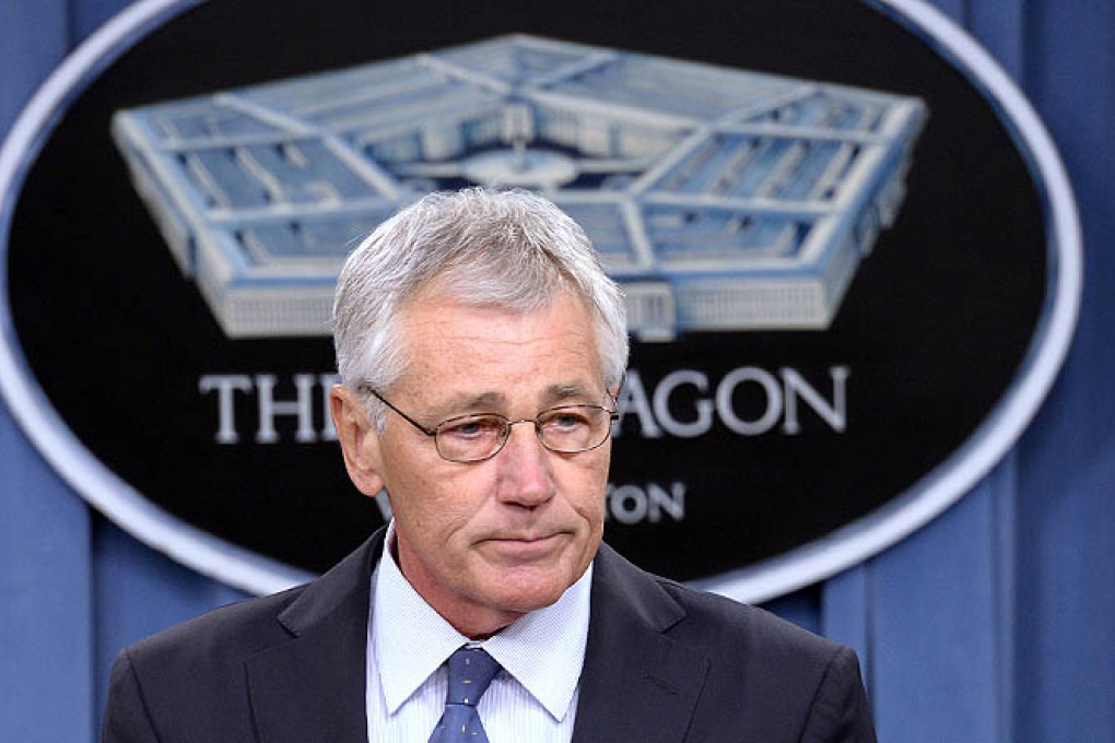 US Secretary of Defence Chuck Hagel attends a press conference at the Pentagon in Washington on Monday. Photo: Xinhua