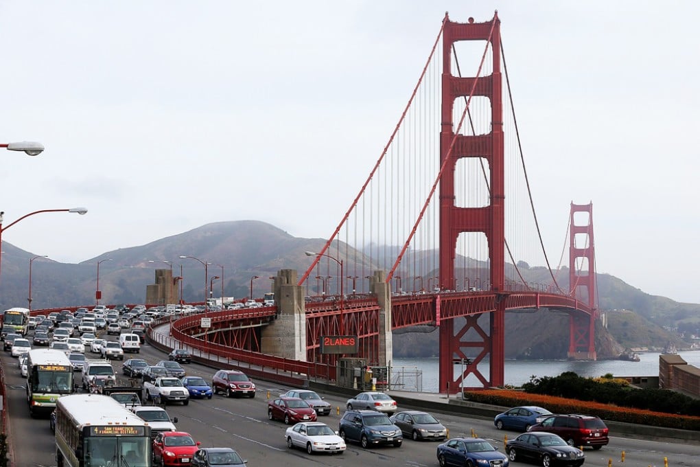 Cars cross the suspension bridge more than 67 metres above San Francisco Bay, and the span ranks as one of the world's most frequently chosen sites for public suicides. Photo: AFP