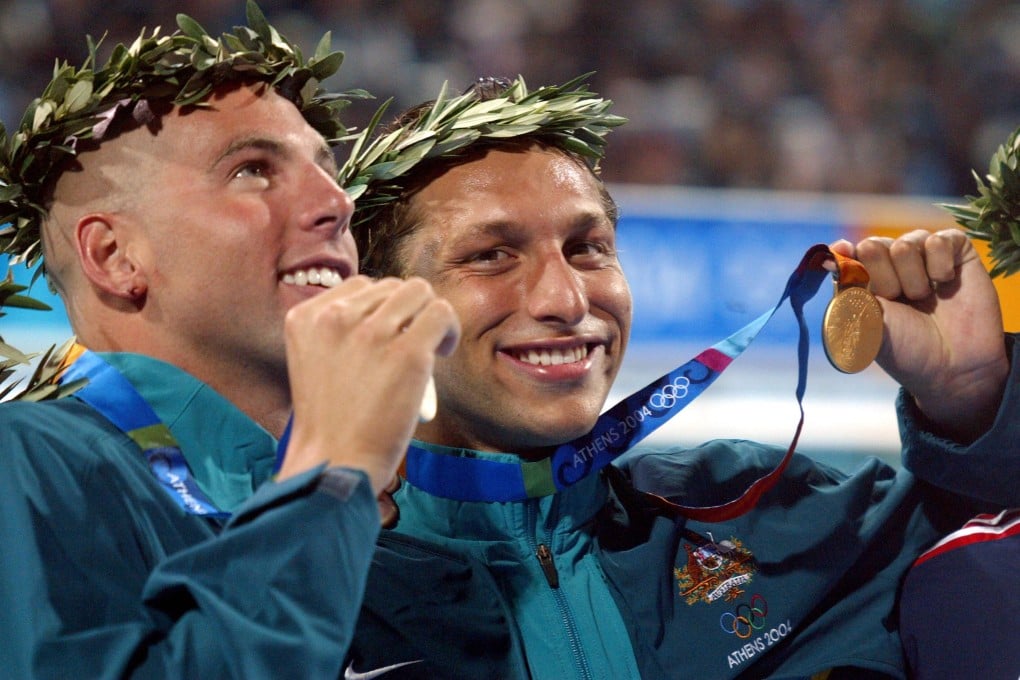 Grant Hackett and Ian Thorpe at the 2004 Olympics. Photo: AFP