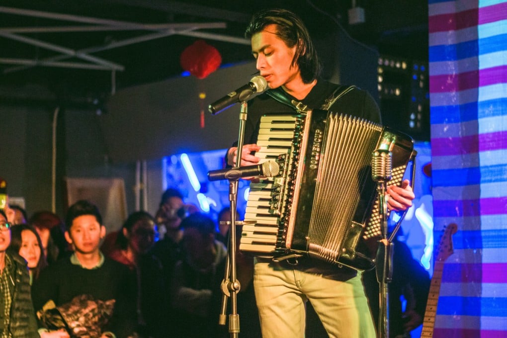Wu Tiao Ren’s Renke performs during the band’s packed annual New Year concert in Haifeng last month. The accordion has become synonymous with the “Chaoshan sound”.