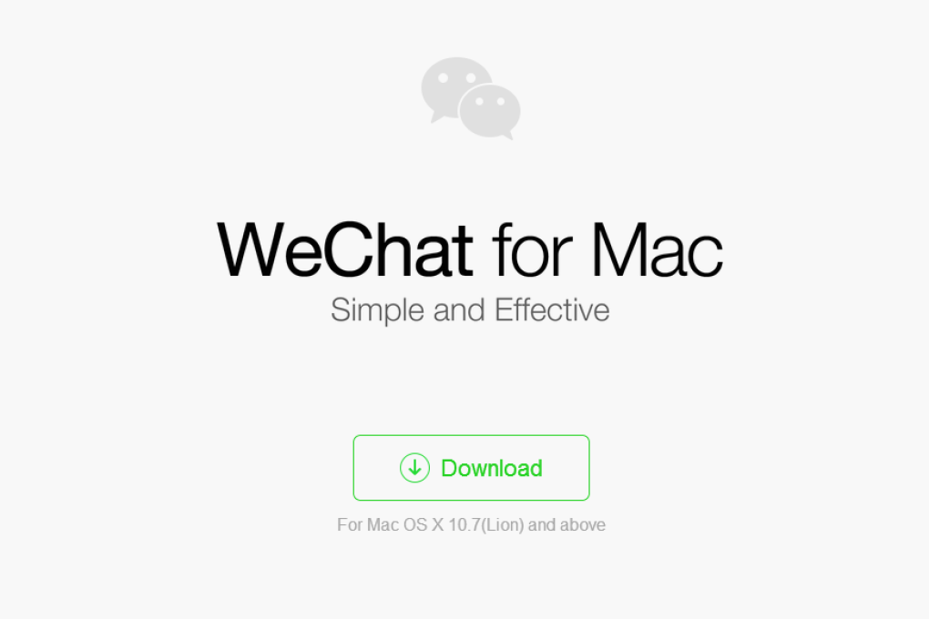 WeChat for Mac is available for Mac OS X version 10.7. Photo: SCMP Pictures