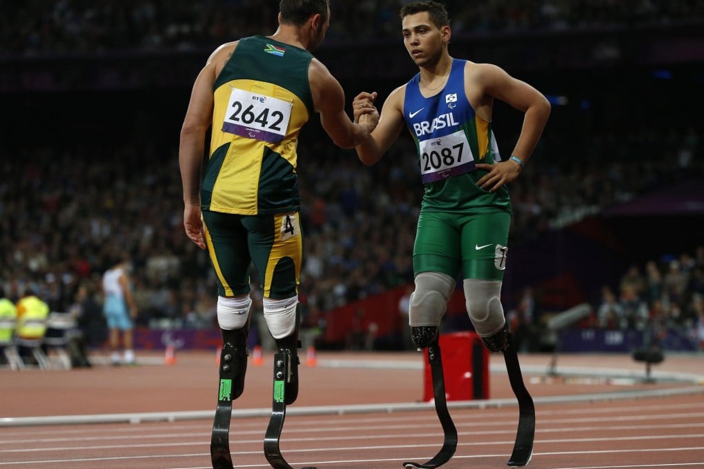 Pistorius did not take well to being beaten by Brazil's Alan Oliveira at the London Paralympics. Photo: Reuters
