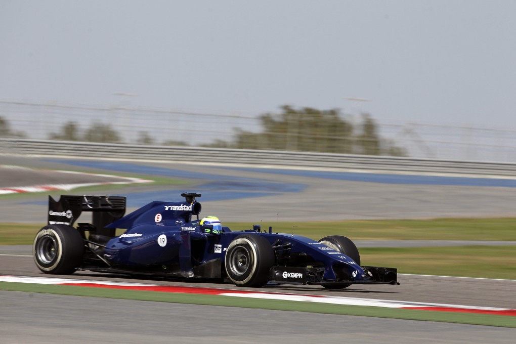 Brazilian Felipe Massa, of Williams, set the fastest time in the opening session of preseason testing on the Bahrain circuit. Photo: AFP
